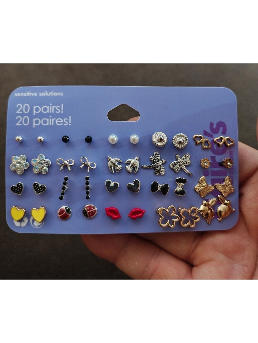 Claire's Sensitive Solutions 20-Pair Stud Earring Multipack
